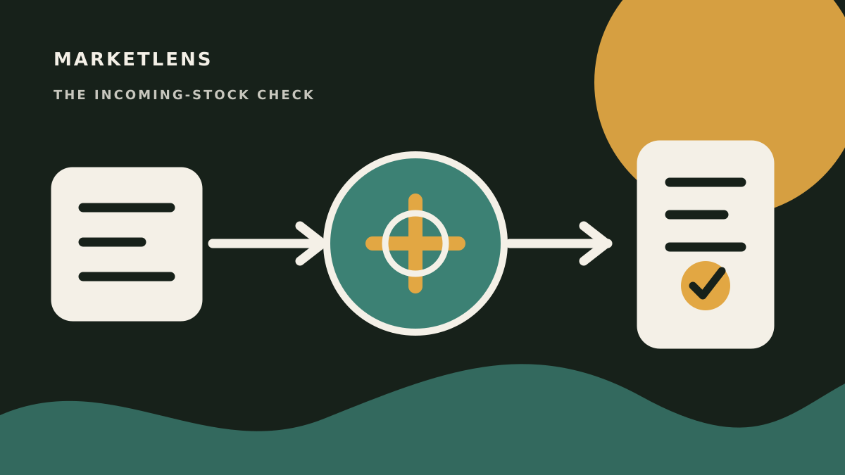 A Reorder Suggestion Needs an Incoming-Stock Line Before It Becomes a Purchase Order